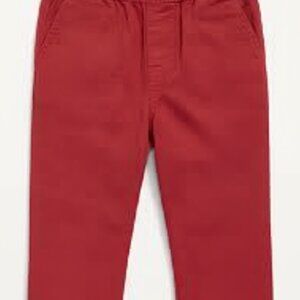 Infant 0–3M Pull-On Twill Pants – Red / Navy – Toddler Basics